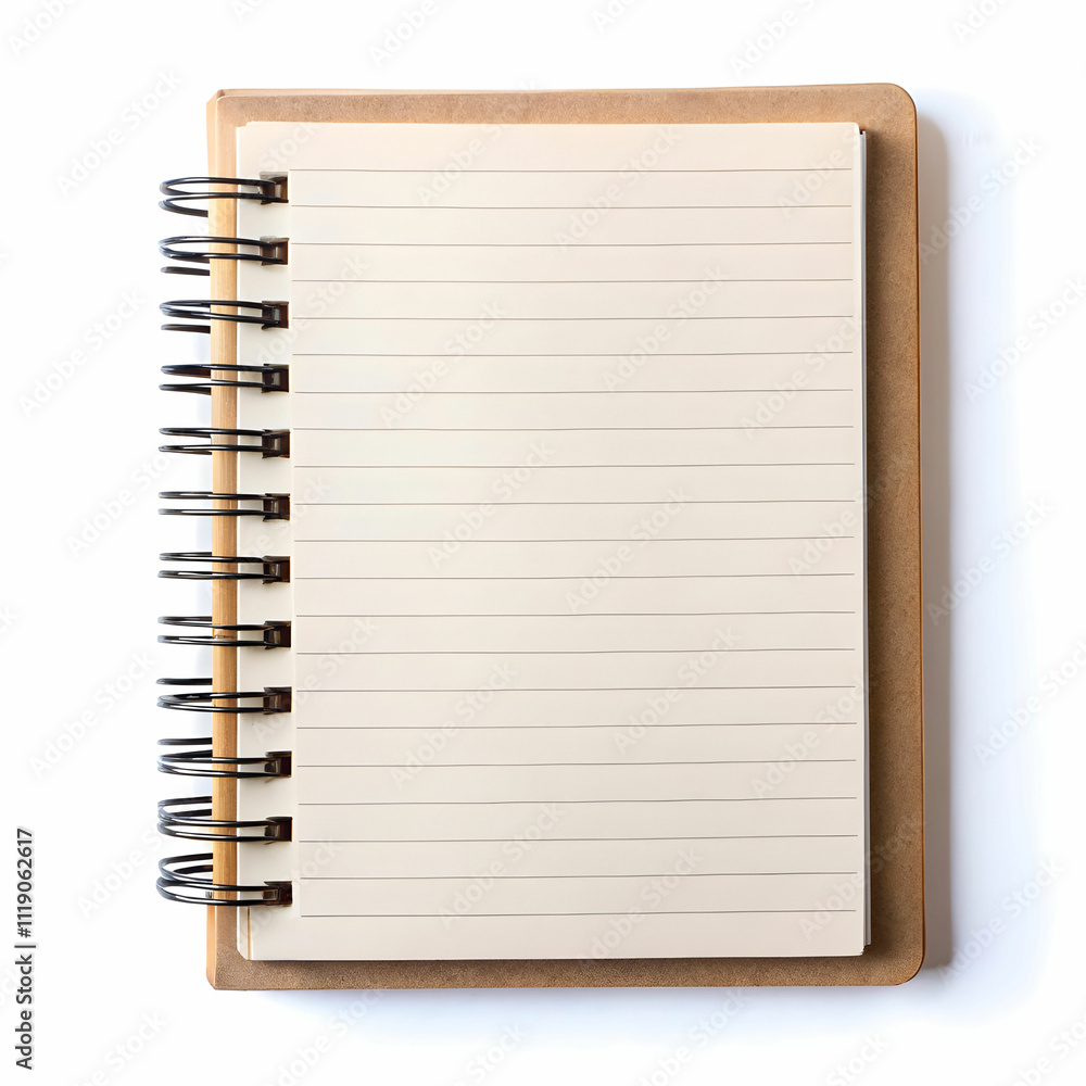 A simple notebook with a clean, plain cover, placed on a white background A simple notebook with a clean, plain cover, placed on a white background