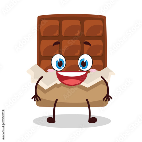 cute happy expression of yellow chocolate bar cartoon character