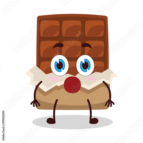 cute shocked expression of yellow chocolate bar cartoon character
