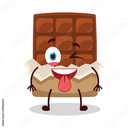cute teased expression of yellow chocolate bar cartoon character