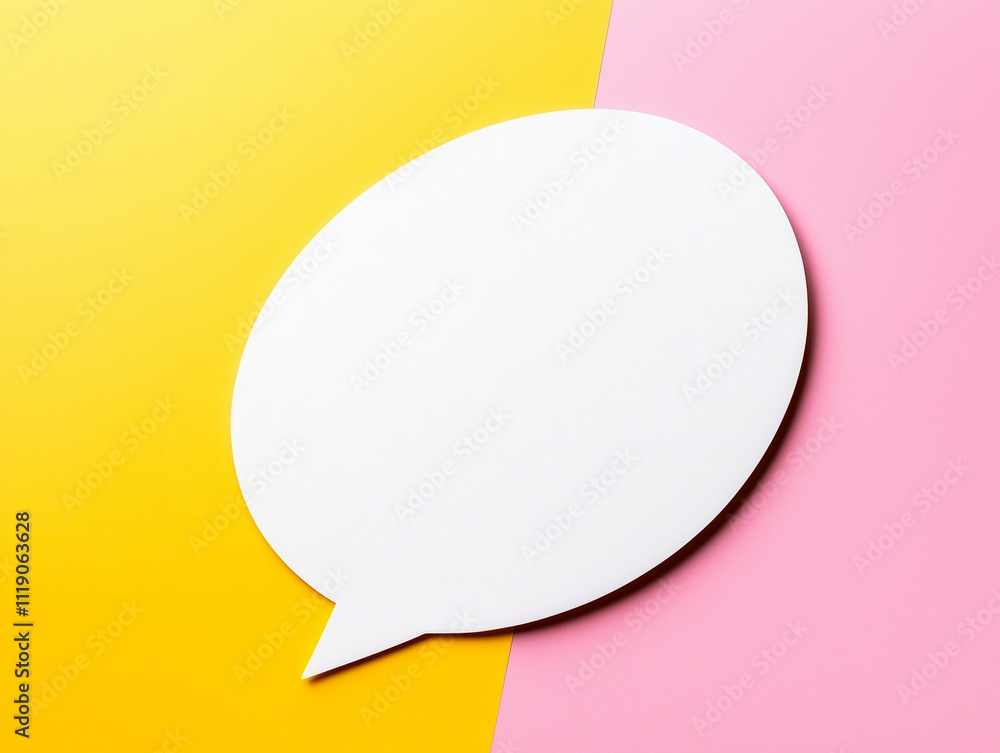 Blank speech bubble in a comic-style design set on a white background Blank speech bubble in a comic-style design set on a white background