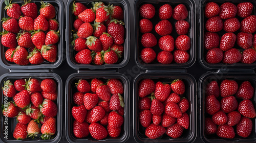Fresh Strawberries in Black...