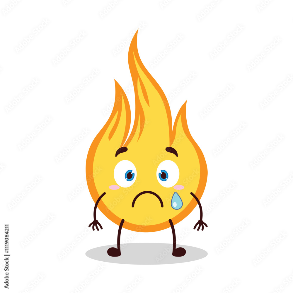 cute nervous expression of fire cartoon character cute nervous expression of fire cartoon character
