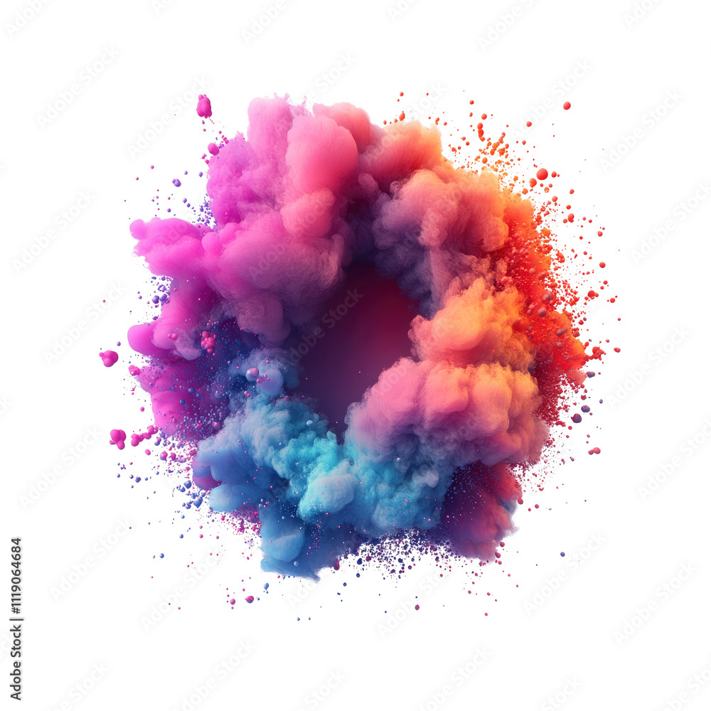 Abstract Colorful Explosion with Central Void Vibrant Paint Cloud Burst Abstract Colorful Explosion with Central Void Vibrant Paint Cloud Burst