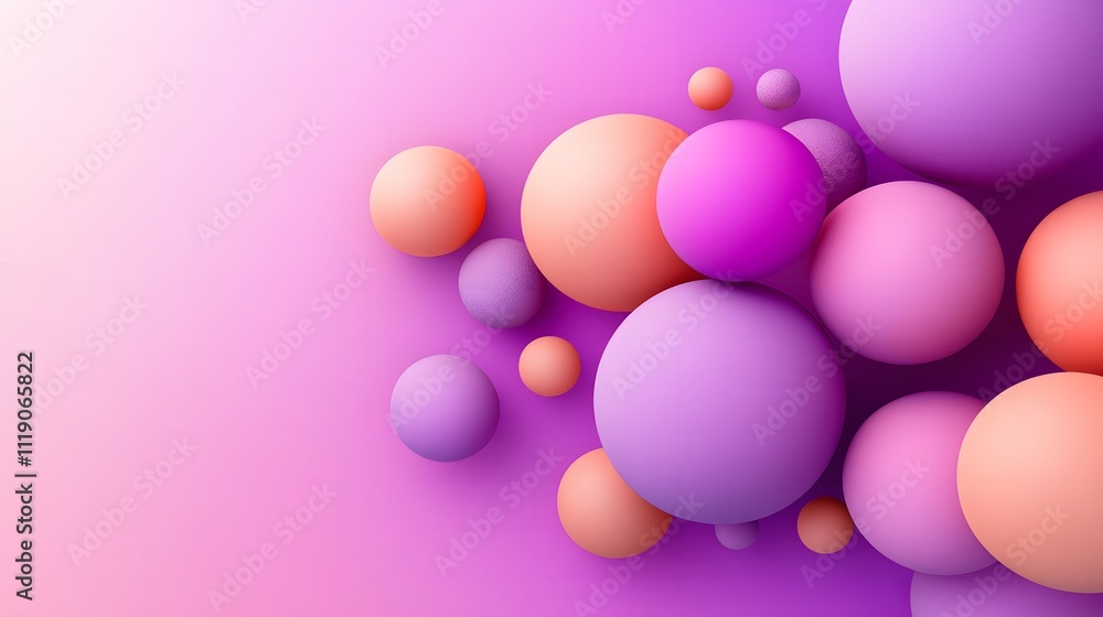 Vibrant and Soft Abstract Background with Colorful Spheres in Shades of Purple, Pink, and Orange for Creative Design and Artistic Applications Vibrant and Soft Abstract Background with Colorful Spheres in Shades of Purple, Pink, and Orange for Creative Design and Artistic Applications