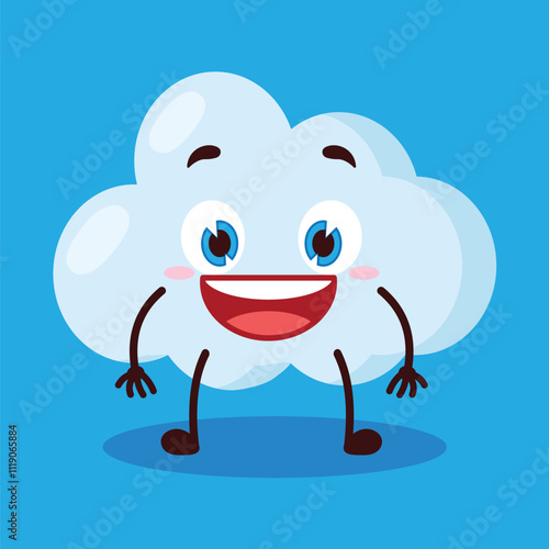 cute happy expression of cloud cartoon character