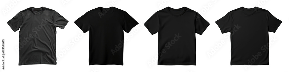 PNG Black t-shirt sleeve set on transparent background PNG Black t-shirt sleeve set on transparent background