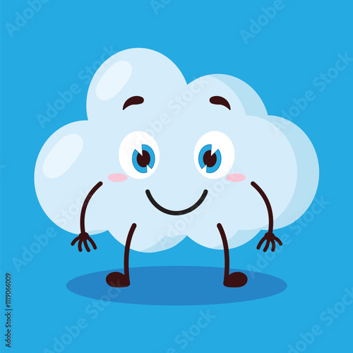 cute smile expression of cloud cartoon character