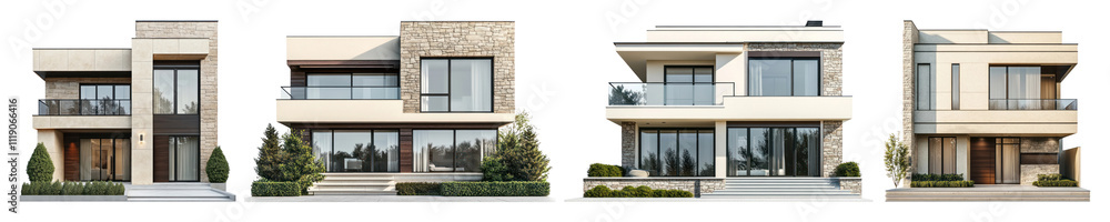 PNG House architecture building set on transparent background PNG House architecture building set on transparent background