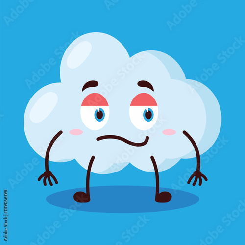 cute silent expression of cloud cartoon character
