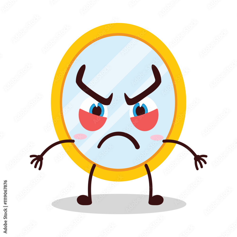 cute provoked expression of mirror cartoon character cute provoked expression of mirror cartoon character