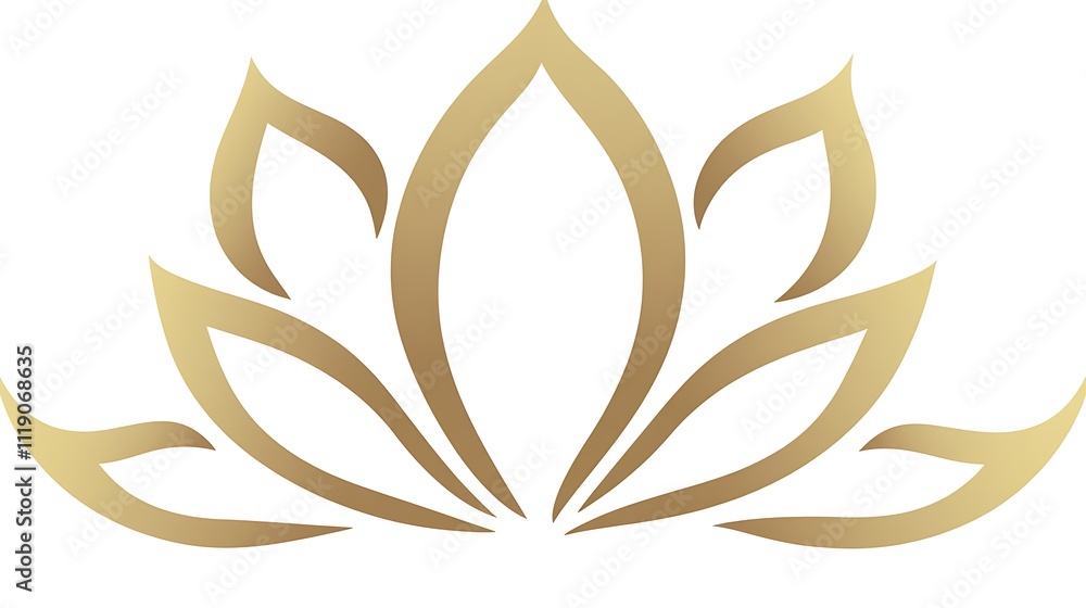 Obraz premium Elegant Golden Lotus Flower Design Illustration