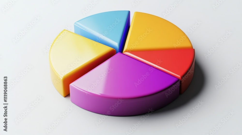 Obraz premium Colorful Pie Chart Segments for Statistical Representation