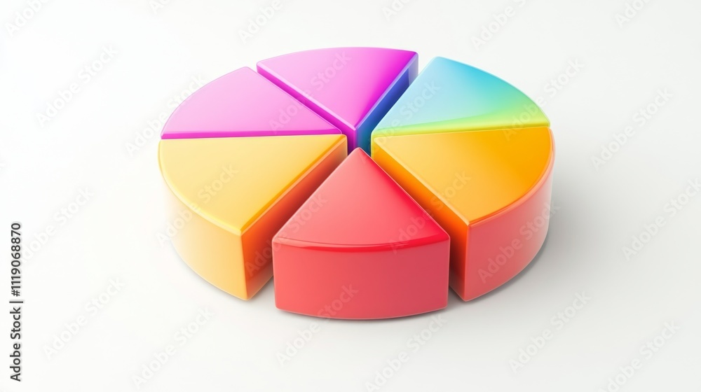Obraz premium Colorful pie chart model for data analysis and visualization projects
