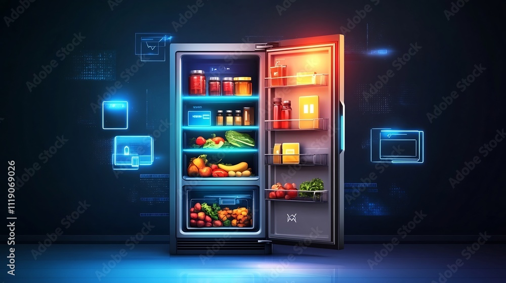 Smart Refrigerator with Digital Display and Lighting Smart Refrigerator with Digital Display and Lighting
