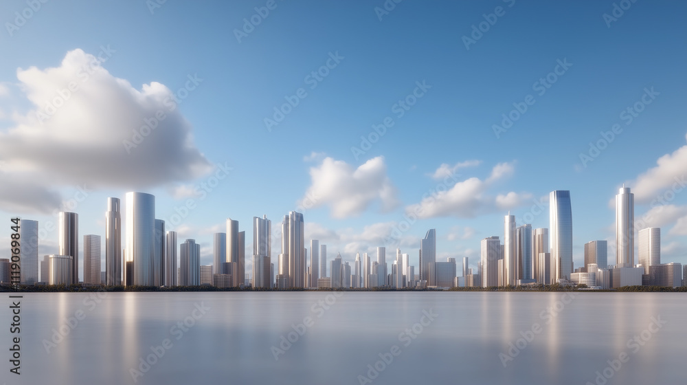 Futuristic Cityscape with Modern Skyscrapers
Futuristic Cityscape with Modern Skyscrapers