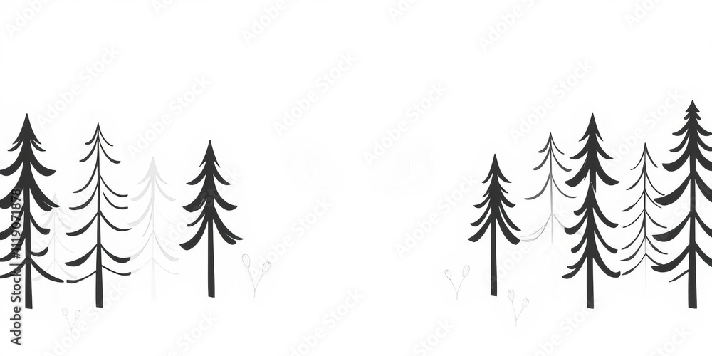 Obraz premium Hand drawn vector illustration of a cute moose in Scandinavian style, cartoonish, black and white
