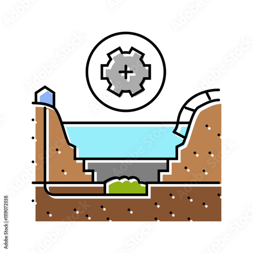 tailings management color icon vector. tailings management sign. isolated symbol illustration