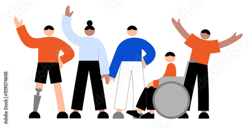 Inclusive society with diverse people