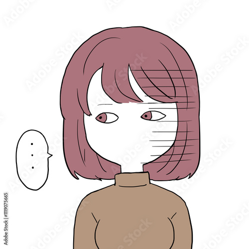 軽蔑の目で見る女性　吹き出し