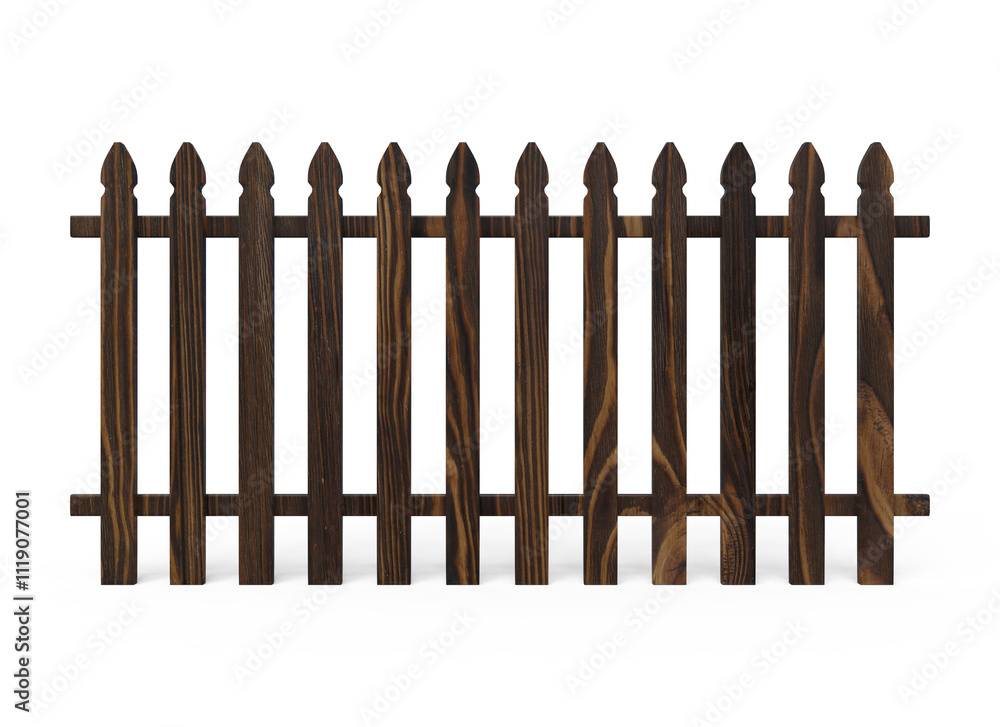 Wooden Fence 3d render Wooden Fence 3d render