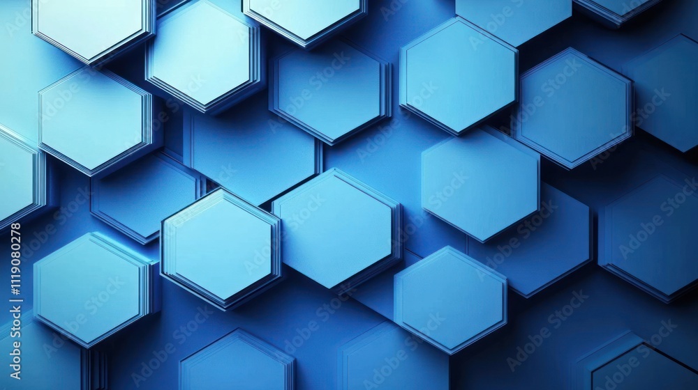 Blue Abstract Geometric Hexagon Background Design Modern Minimalism 3D Illustration Blue Abstract Geometric Hexagon Background Design Modern Minimalism 3D Illustration
