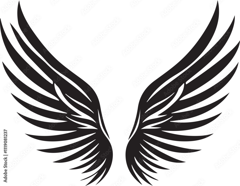 Fototapeta premium eagle wings Vector, wings Silhouette, wings icon set, bird logo, wings Vector illustration, Vector Graphic, EPS 10 , clip art work,