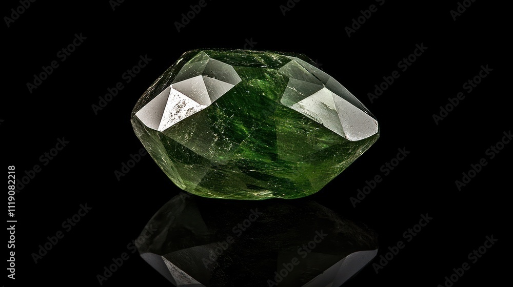 A Faceted Green Demantoid Garnet Crystal Specimen A Faceted Green Demantoid Garnet Crystal Specimen