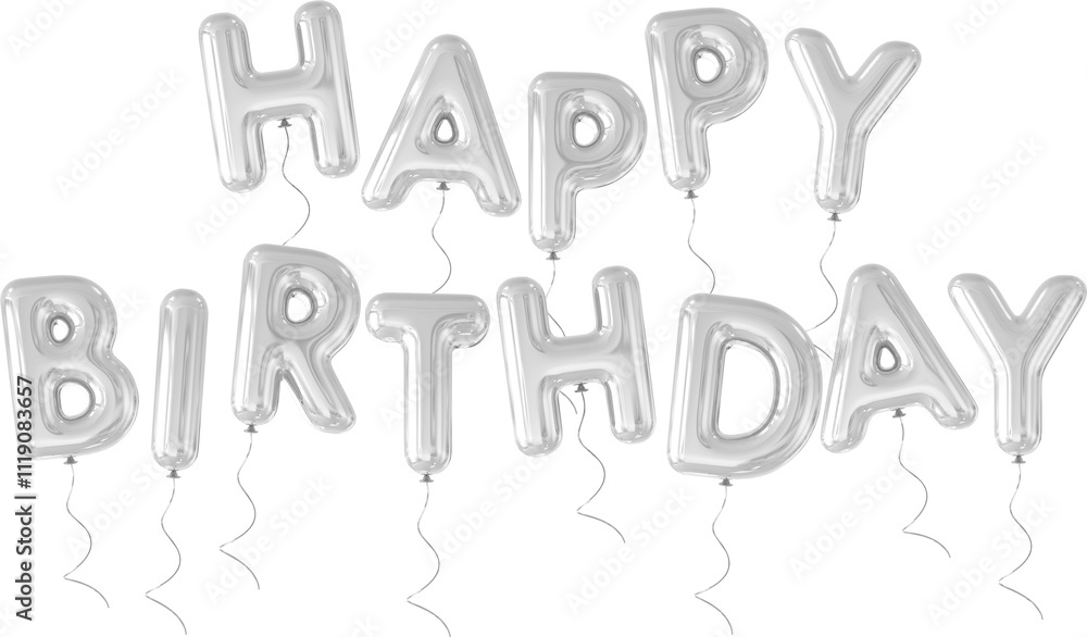 Happy Birthday Balloon Text 3D Happy Birthday Balloon Text 3D