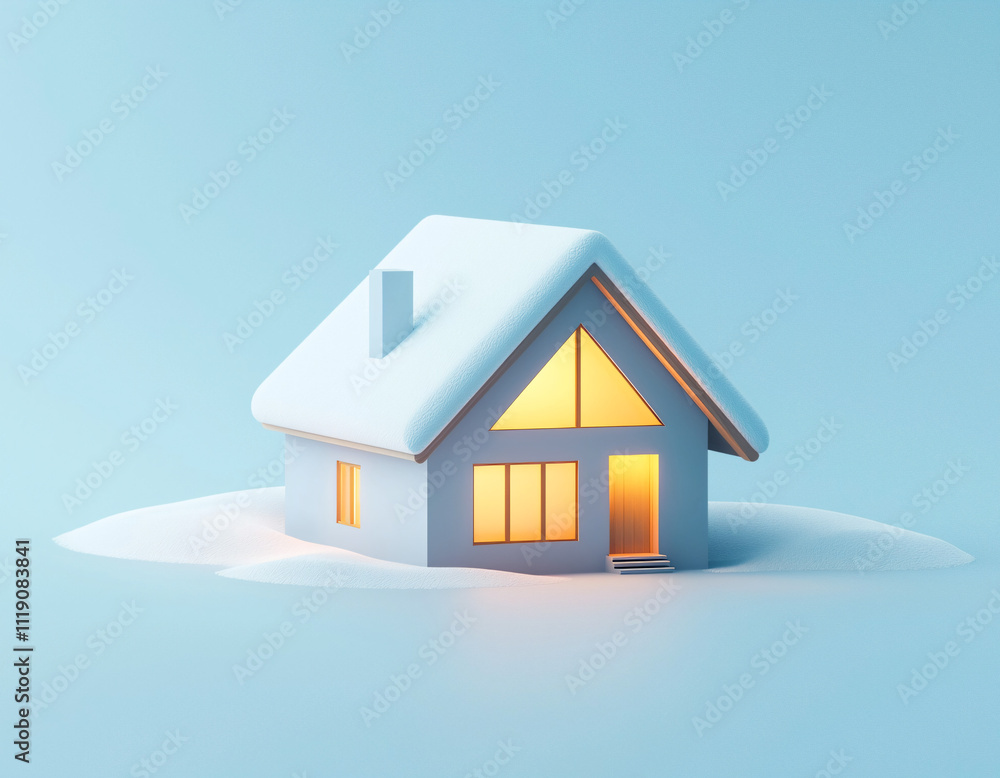 Naklejka premium Cozy Winter House