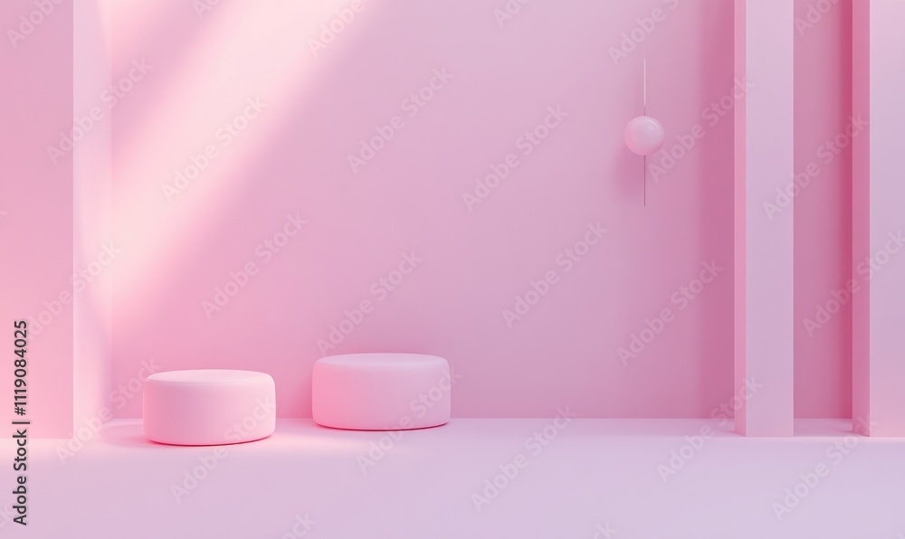 Pink Cylinders Showcase Minimalist Product Display with Soft Lighting, Geometric Shapes, and Elegant Design. Pink Cylinders Showcase Minimalist Product Display with Soft Lighting, Geometric Shapes, and Elegant Design.