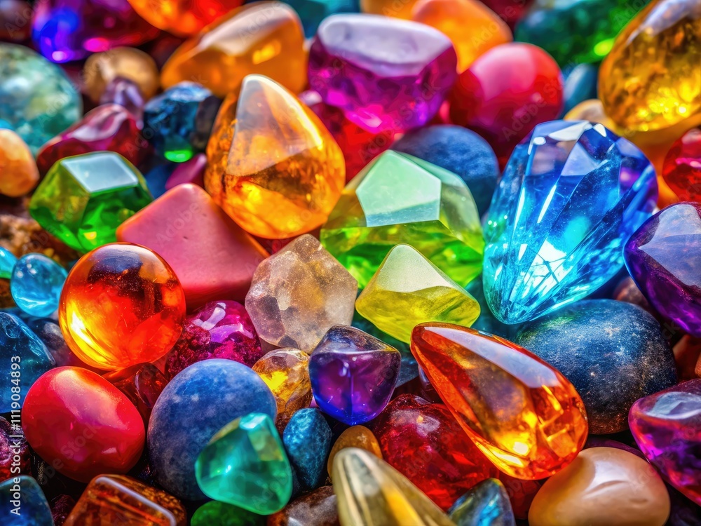 Vibrant Gemstones: Colorful Jewels on White Background - Stock Photo for Design Vibrant Gemstones: Colorful Jewels on White Background - Stock Photo for Design