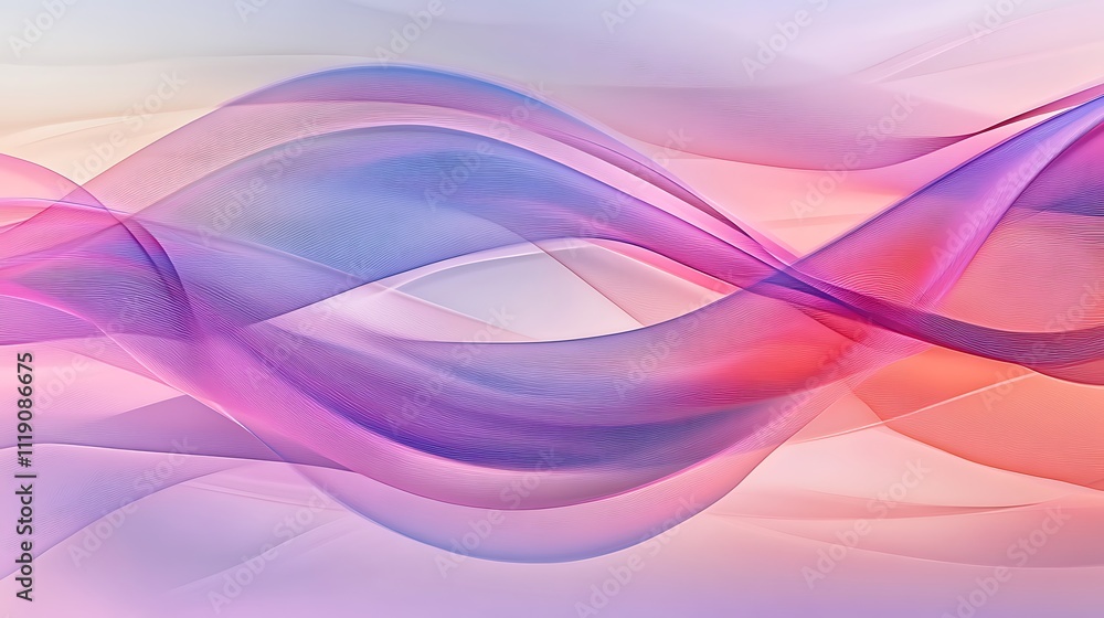 Abstract pastel pink, purple, and blue wavy flowing lines. Abstract pastel pink, purple, and blue wavy flowing lines.