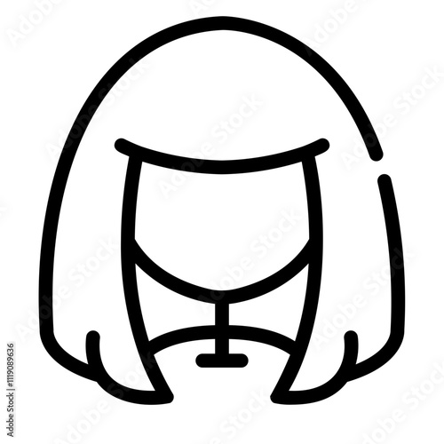 hair wig Line Icon