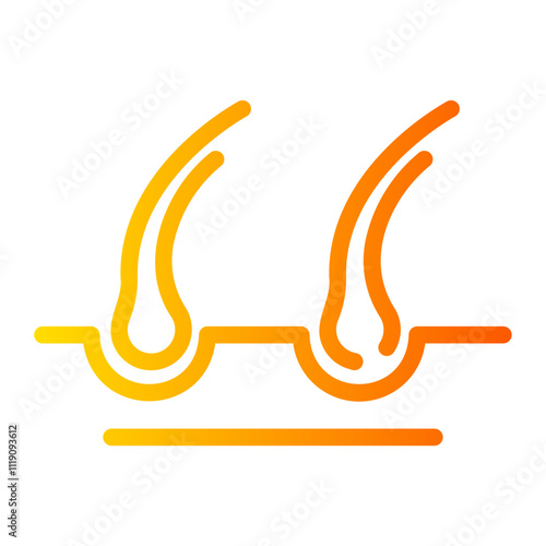 hair follicle Line Gradient Icon