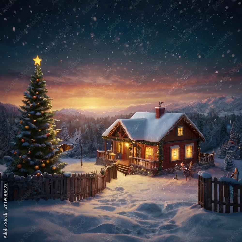 Christmas house in the mountains Christmas house in the mountains