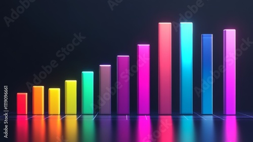Free Download Colorful Gradient Bars on Dark Background Representing Growth and Data - GFXLoad