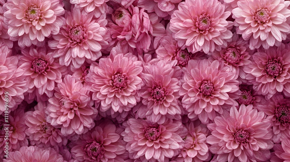 A vibrant display of pink flowers, creating a lush and inviting floral arrangement.