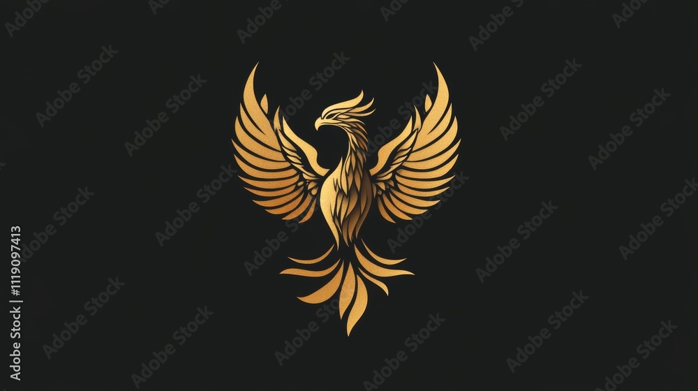 Obraz premium Captivating logo featuring a powerful phoenix