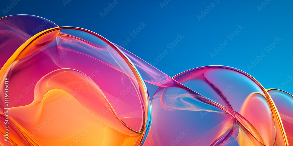 Abstract Fluid Forms: Vibrant Hues of Orange and Pink Abstract Fluid Forms: Vibrant Hues of Orange and Pink