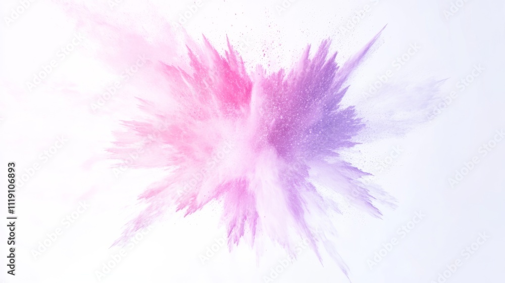 Colorful Abstract Explosion of Pink and Purple on White Background Colorful Abstract Explosion of Pink and Purple on White Background