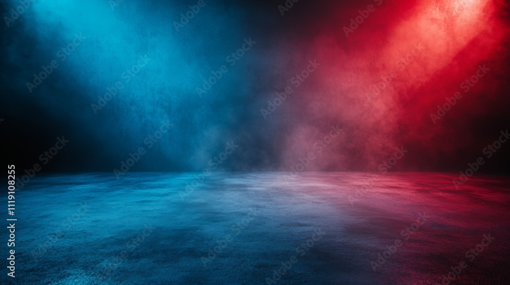 Obraz premium Dramatic Stage Background with Blue and Red Lighting Effects
