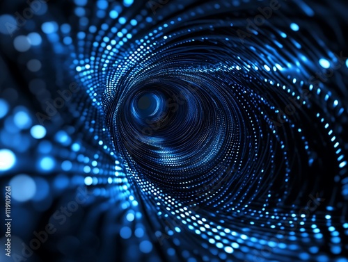 Wallpaper Mural Quantum Light Tunnel: A Vortex of Blue Energy Torontodigital.ca