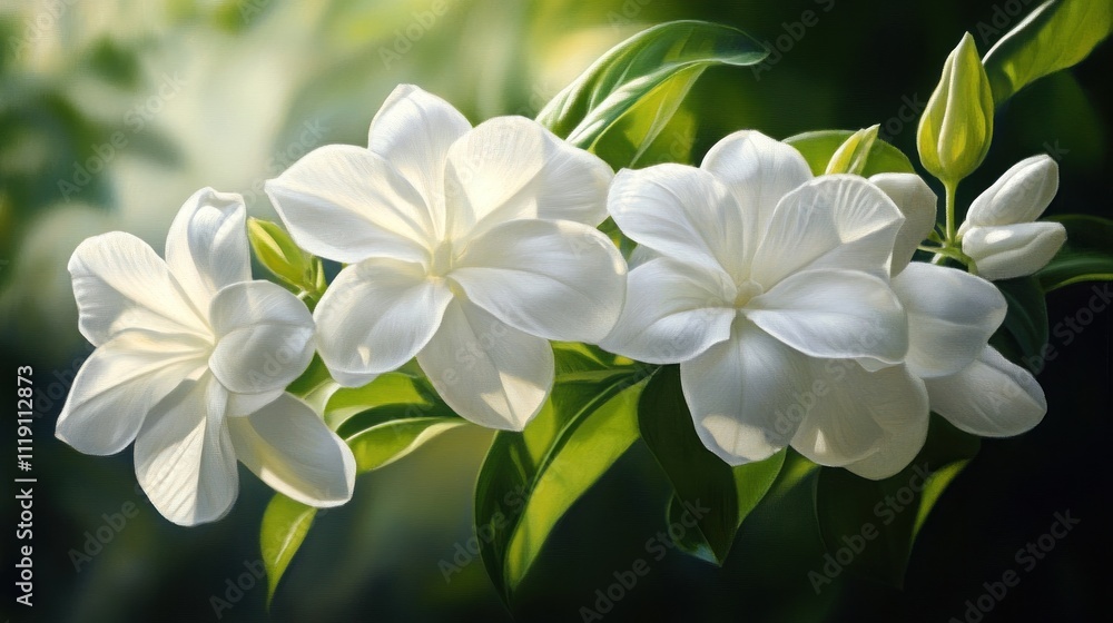White Gardenia Blossoms in Sunlight White Gardenia Blossoms in Sunlight