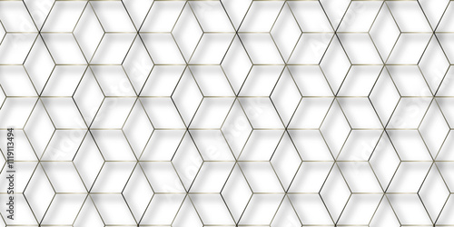 Modern simple style seamless pattern with hexagonal graphic design. Geometric art deco texture mosaic white background. abstract molecular structures in technology, wallpaper background, vector. 