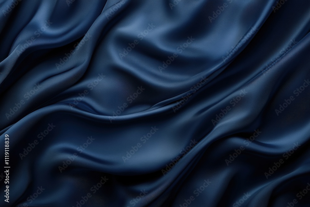 Dark blue silk fabric with soft folds. Ideal for luxury, elegance, and fashion designs. Dark blue silk fabric with soft folds. Ideal for luxury, elegance, and fashion designs.