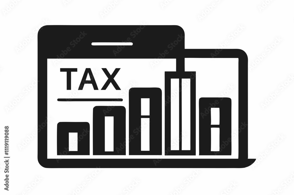 Black Silhouette Tax Form Chart Icon Vector Design Black Silhouette Tax Form Chart Icon Vector Design