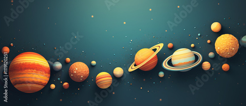 A vector illustration of the solar system in paper art style, featuring the planets and the sun with intricate, layered cut-out designs, creating a visually stunning cosmic scene.

