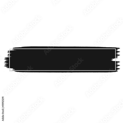 Black Brush Stroke Text Box Title Box Label Banner Design