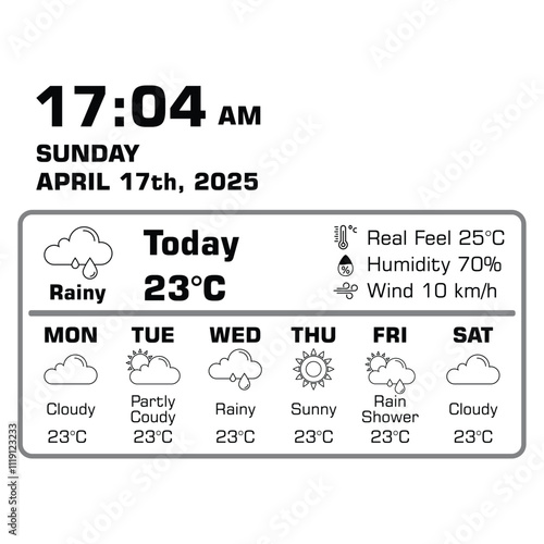vector art design of weather forecast, application of science and technology to predict the conditions of the atmosphere based location and time, sunny, rainy, winter, summer, humidity, temperature